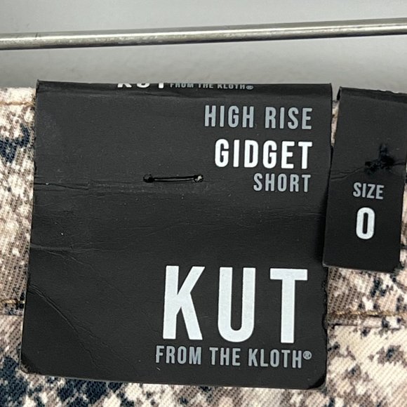 Kut from the Kloth Gidget Womens High Rise Shorts Raw Hem Brown Snake size 0 - Picture 10 of 13
